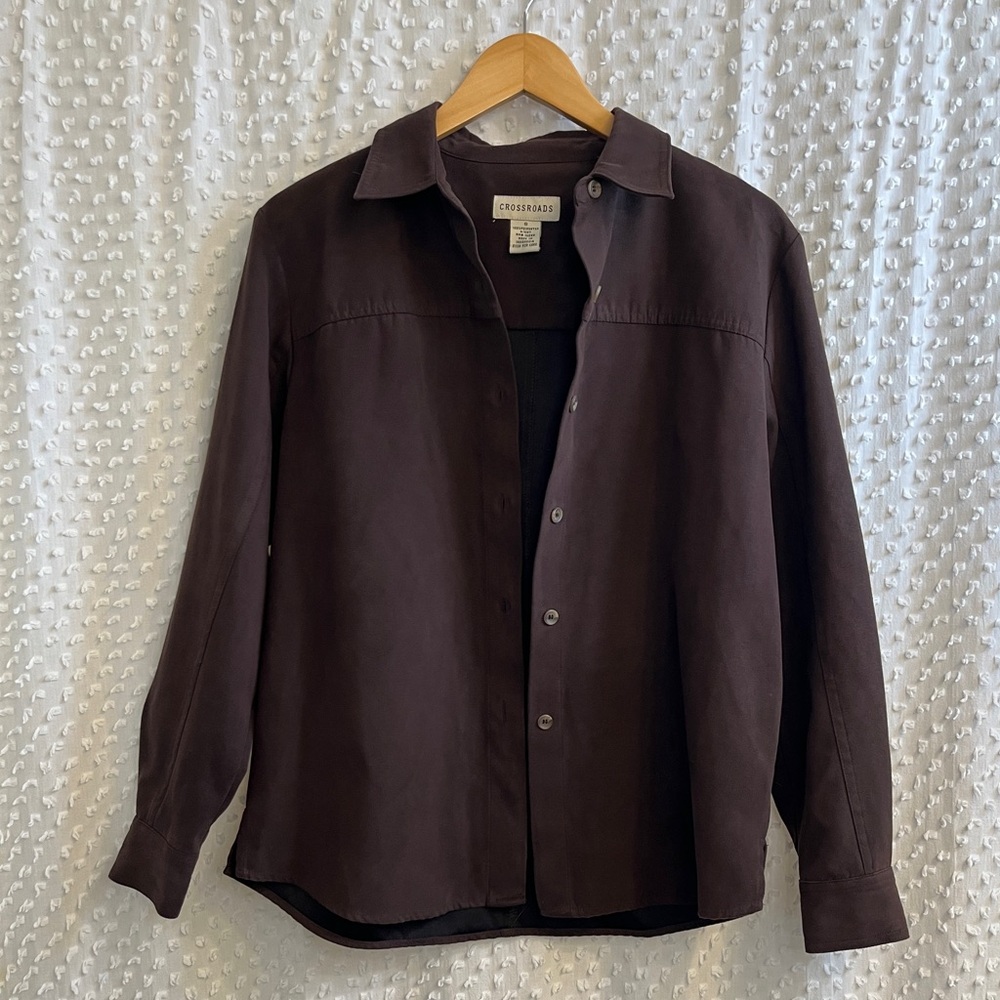 Chocolate Brown Faux Suede Shirt Jacket